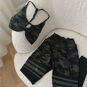 Bombshell Sportswear Camo Leggings and Bra Set